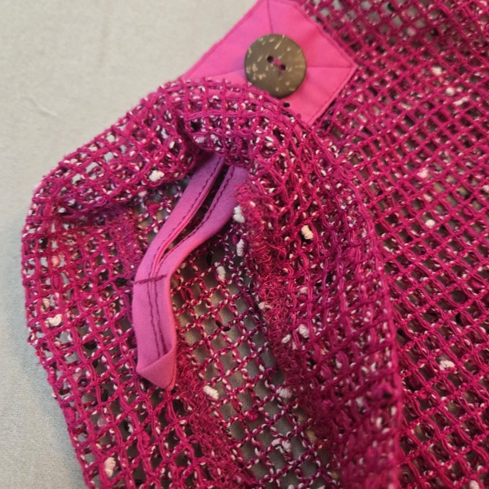 Blair Mesh Cover Up  Cardigan Top Asymmetrical Hot Pink Magenta Large‎ - Picture 9 of 12